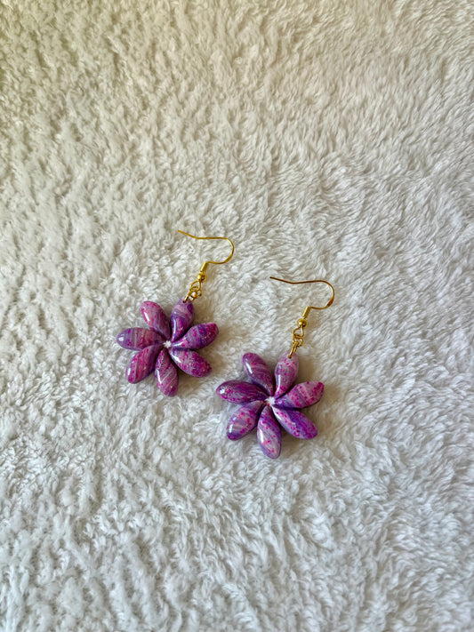 Marble colored tiare dangle