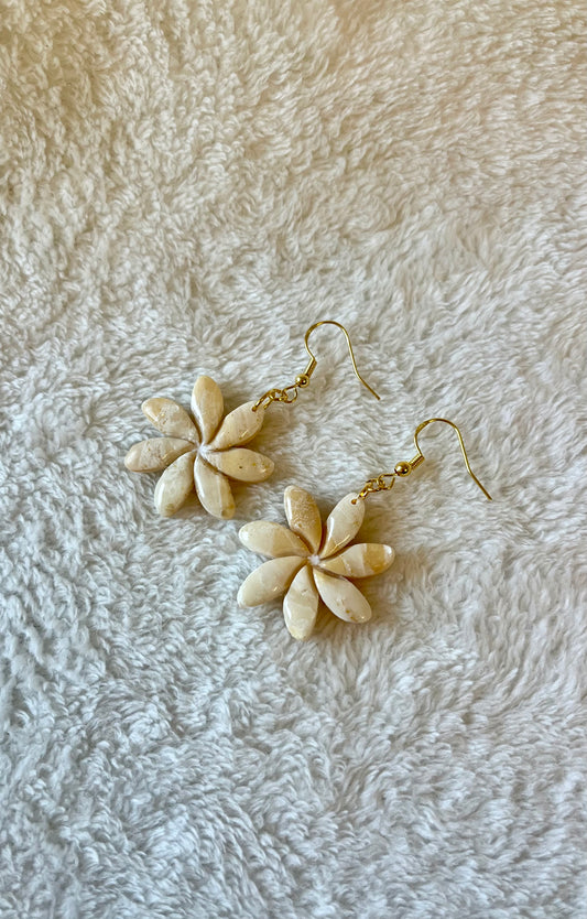 Marble colored tiare dangle