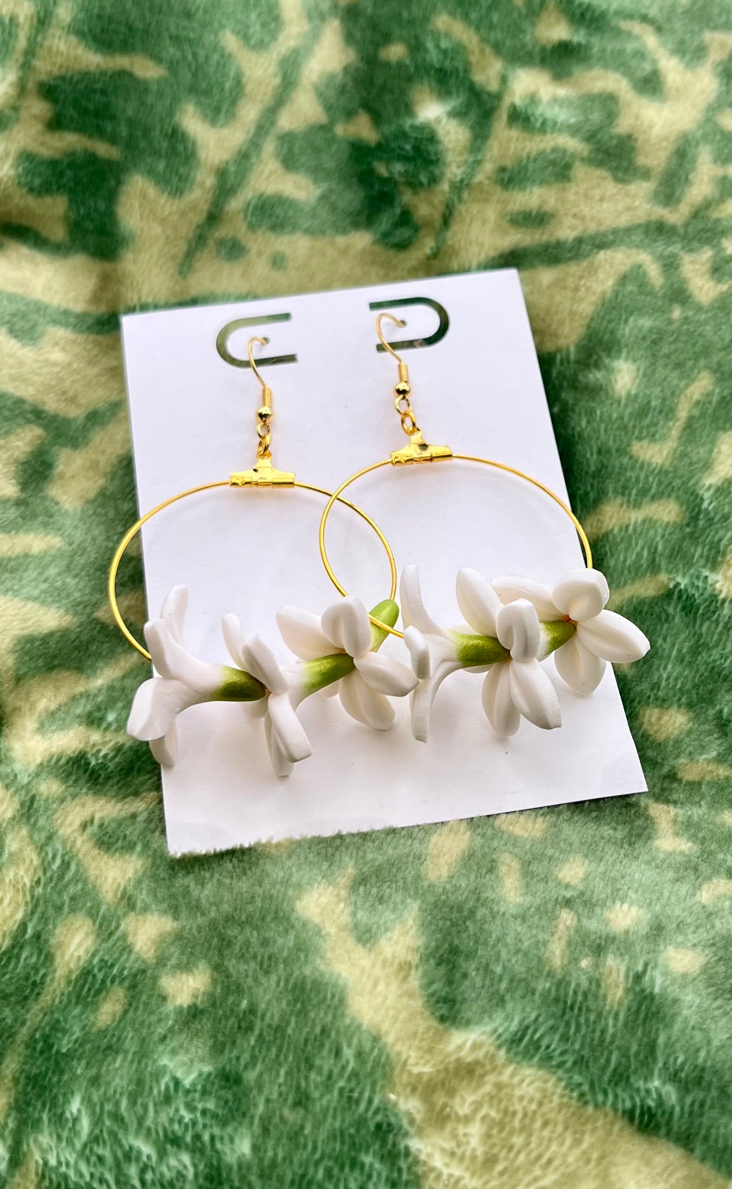 Triple Dangle Hoop Stephanotis