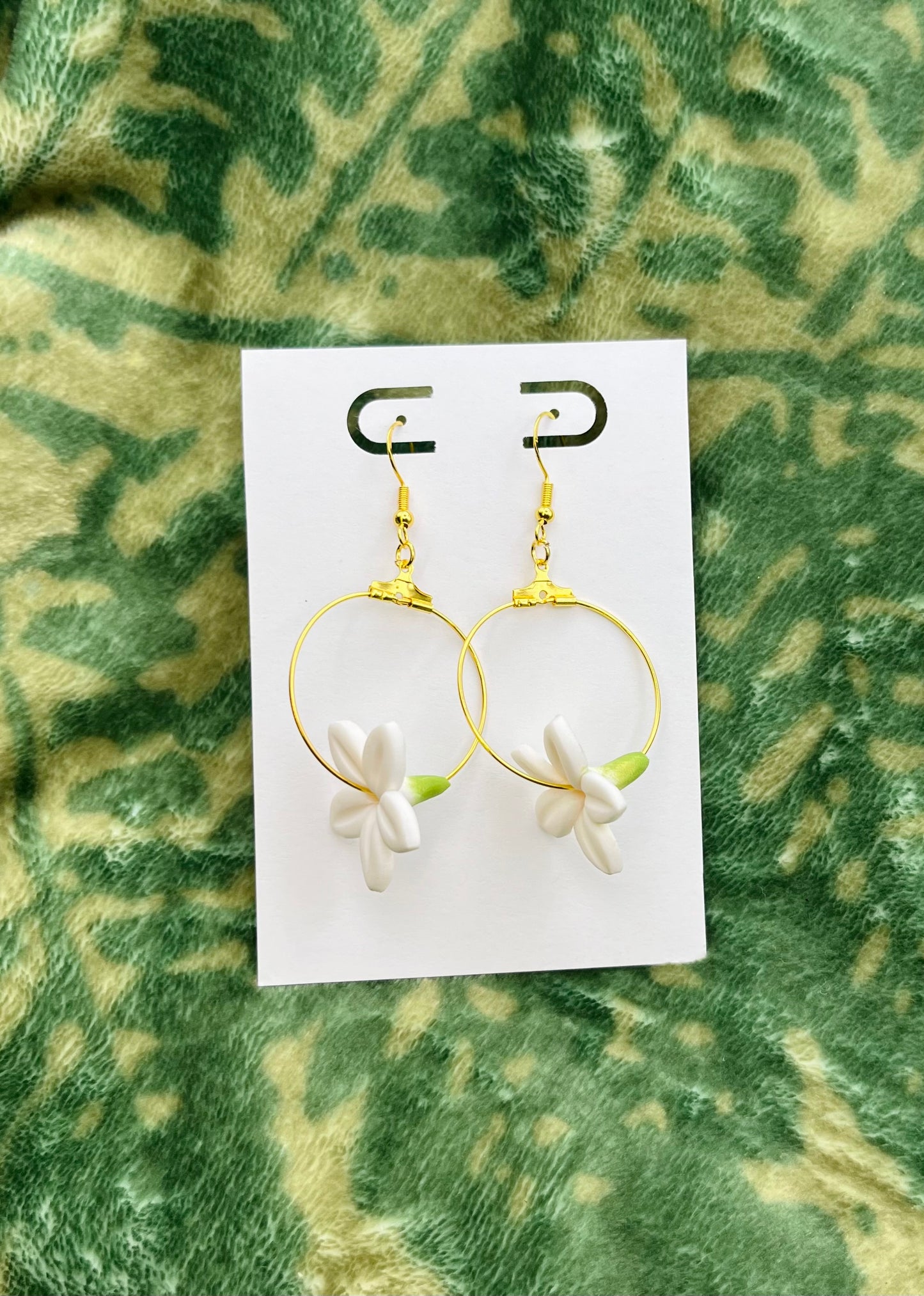 Single Dangle Small Hoop Stephanotis