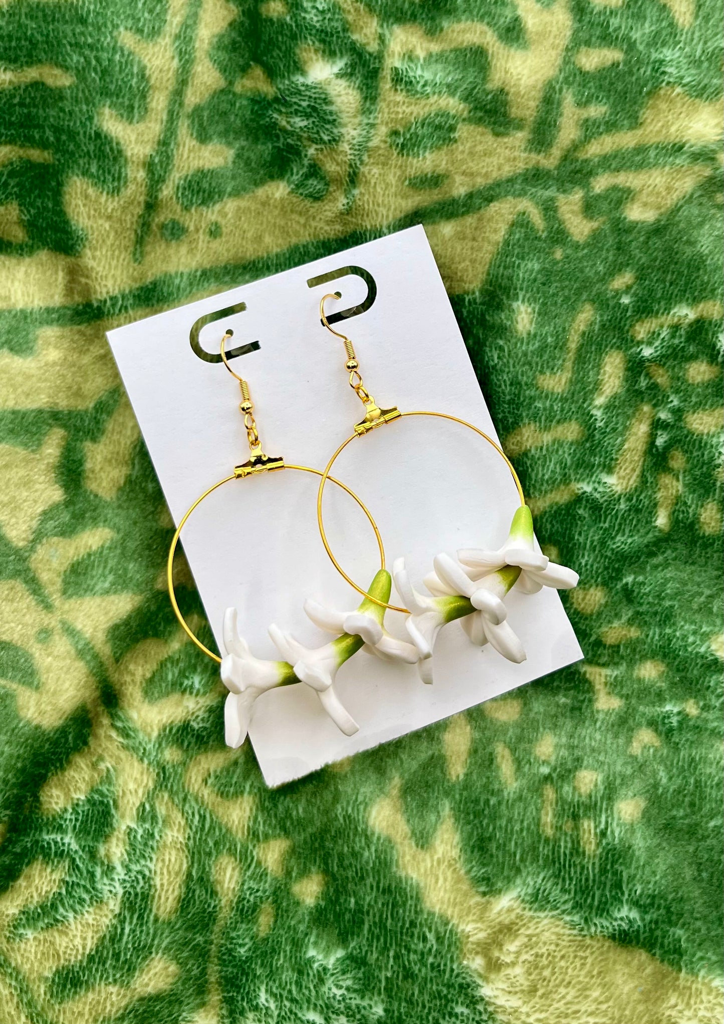 Triple Dangle Hoop Stephanotis