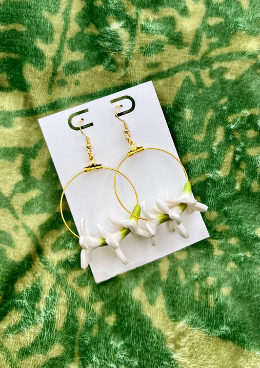 Triple Dangle Hoop Stephanotis
